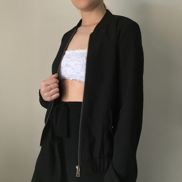 Dynamite Black Lightweight Bomber Jacket - Picture 3 of 5